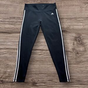 Adidas WOMEN’s Black and White Striped Leggings